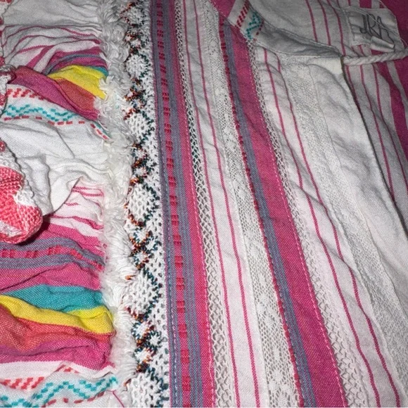 Anthropologie dRA boho embroidered ruffle sleeve striped cotton top Women’s M - Picture 6 of 12